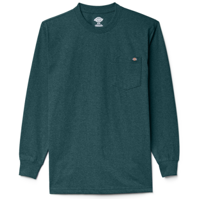 Dickies Heavyweight Heathered Long Sleeve Pocket T-Shirt-WL450H-MEDITERRANEA HEATHER