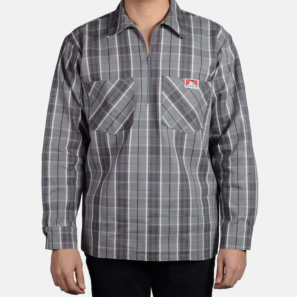 Ben Davis Long Sleeve Plaid Half Zip Shirt – Basics Clothing Store