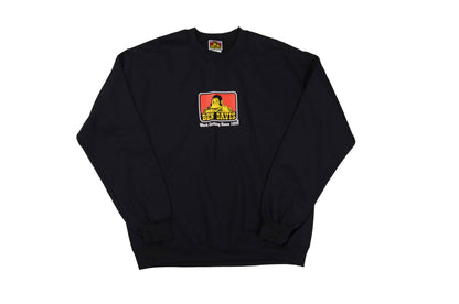 Gorilla Logo Crew Neck Pullover Sweatshirt - Black - basicsclothing