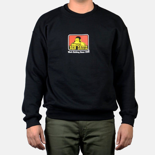 Gorilla Logo Crew Neck Pullover Sweatshirt - Black - basicsclothing